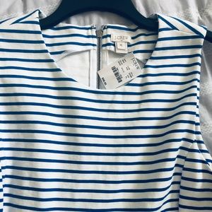 NWT J.Crew white and blue striped sleeveless dress